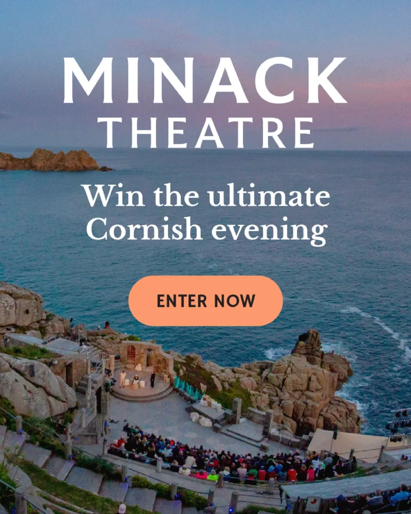 Minack Theatre competition social graphic design for a Cornish evening giveaway