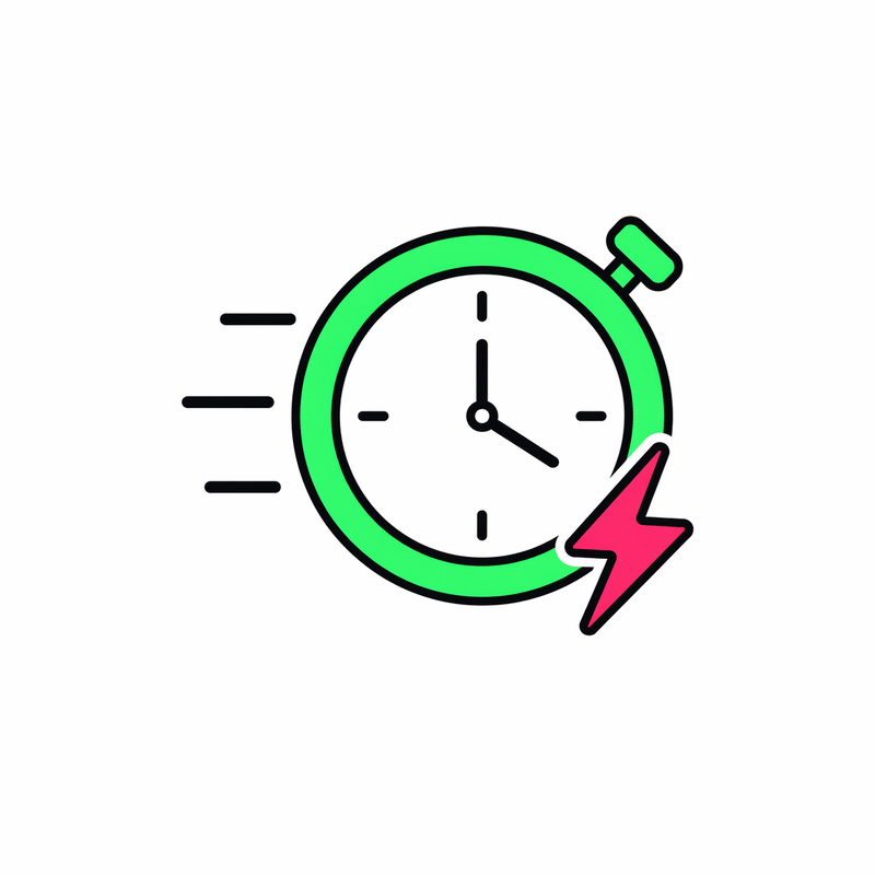 Stopwatch with lightning bolt
