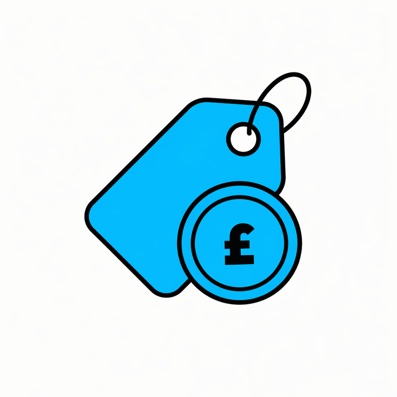 Price tag with pound coin