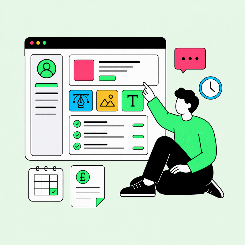 Designer working in a branded portal
