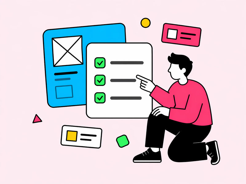 Designer ticking off the design to-do list