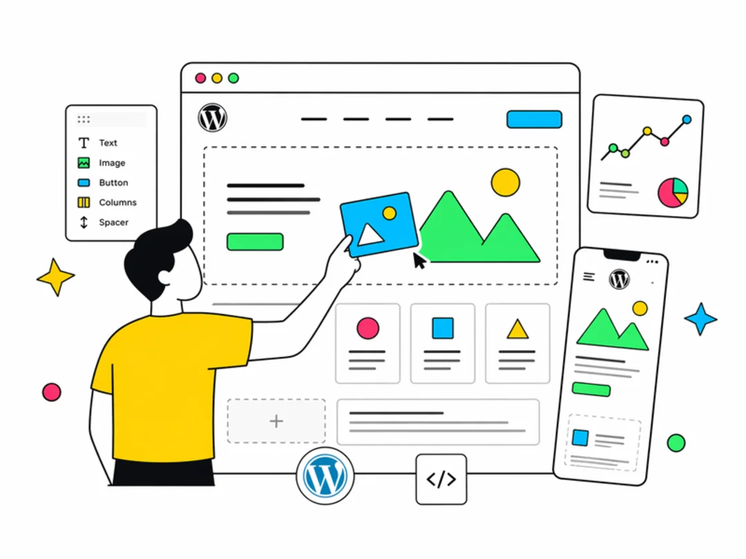 WordPress website builder illustration