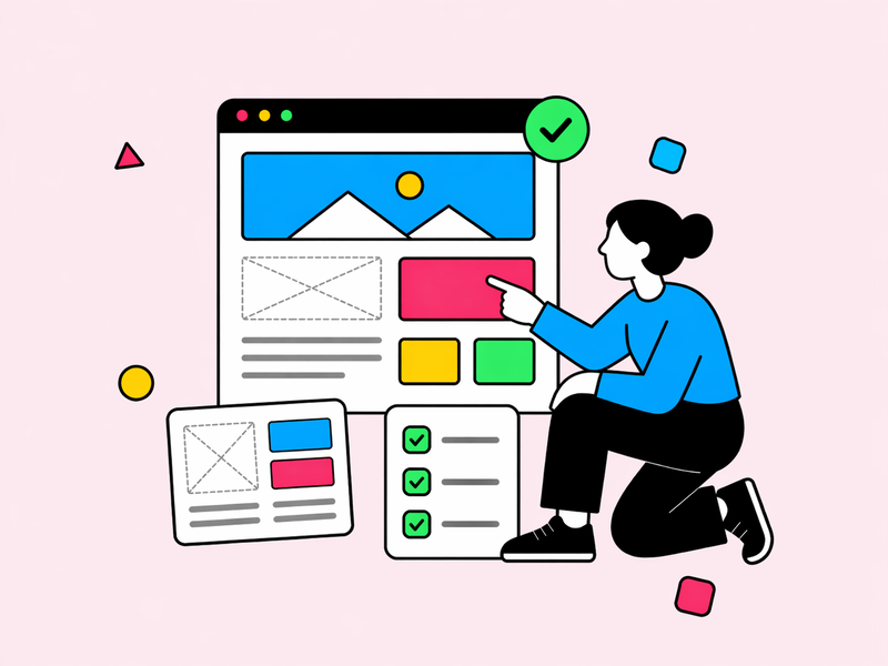 Designer building a clean website inside the Helmflux portal